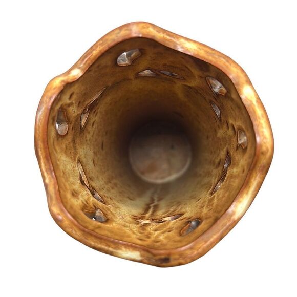 Decorative Vase 13" Stoneware Etched Floral Flowers Neutral Boho Bohemian Tall - Picture 5 of 8